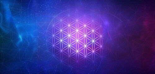 Intriguing indigo and violet halftone artwork.