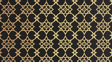 Obraz premium islamic gold seamless pattern on black background