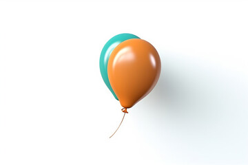 Set of orange and green metallic glossy colors balloons with strings with sparkles on the background. For birthdays, parties, weddings or promotion banners or posters. Vivid and realistic illustration