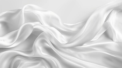 Fototapeta premium Abstract Luxurious White and Gray Satin Fabric Texture Background: Elegant Silk Cloth for Design. White background for text.