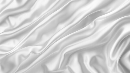 Fototapeta premium White Fabric Texture Background: Luxury Cloth with Abstract Liquid Wavy Pattern. White background for text.