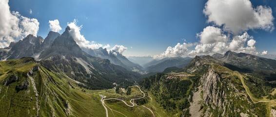 Breathtaking mountainous landscape in San Martino di Castrozza, Italy