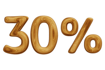 Wooden 30 percent for sale, discount, promotion and business concept 