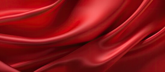 Fototapeta premium The background is a red satin or silk fabric providing a copy space image