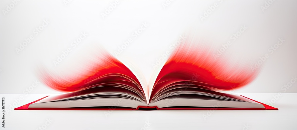Aufkleber open red book on white background. copy space available
