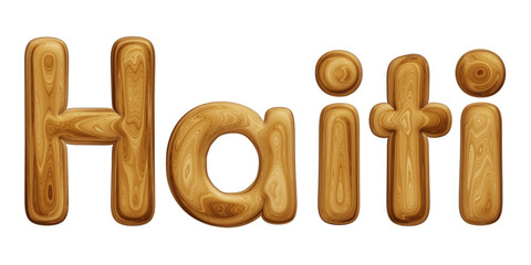 Wooden Haiti text for country concept