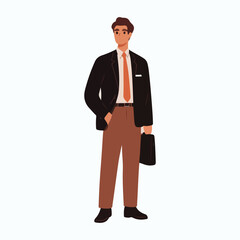 Young Businessman With Beard stock illustration
