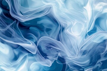 Obraz premium Tranquil and serene blue fluid abstract background with swirls and wavy patterns - modern digital artistic design for graphic wallpaper and smooth motion backdrop