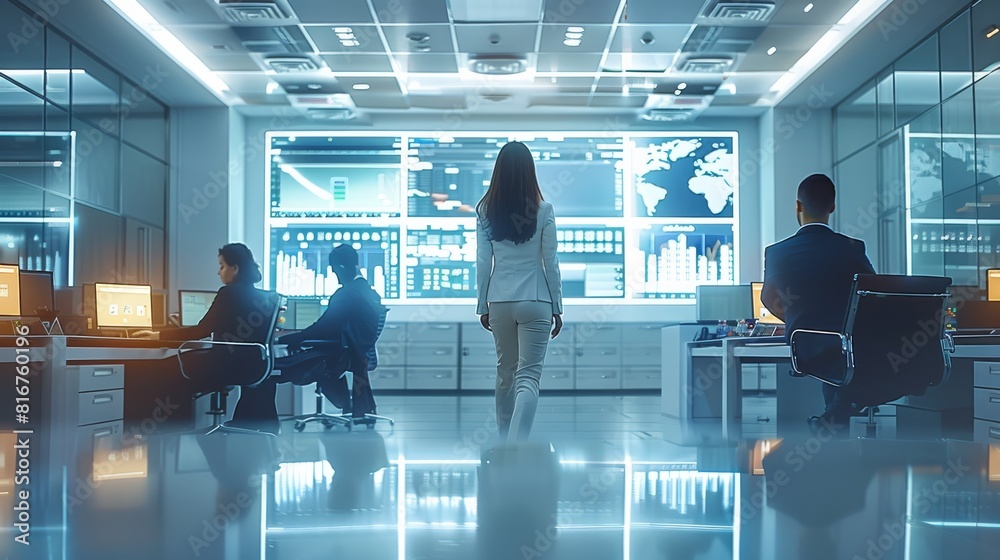 Poster a modern well lit office environment with a diverse team of professionals engaging in an audit meeti