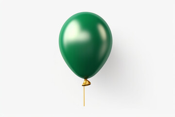 Golden and green metallic glossy colors balloon with string. For birthdays, parties, weddings or promotion banners or posters. Vivid and realistic illustration