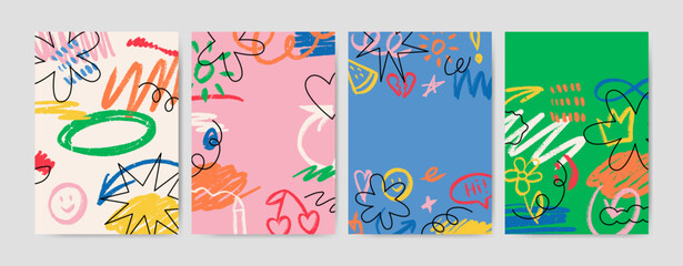 Abstract graffiti poster set