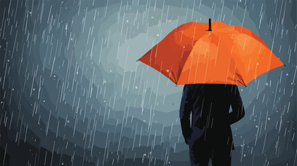 Business hold umbrella with rain Vector style vector
