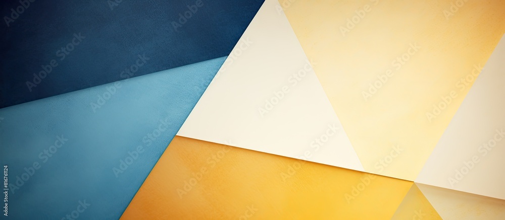 Fototapete texture of craft white yellow and blue shade color paper background macro structure of vintage abstr