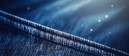 Closeup dark blue jeans denim abstract background with copy space Jean texture abstract background