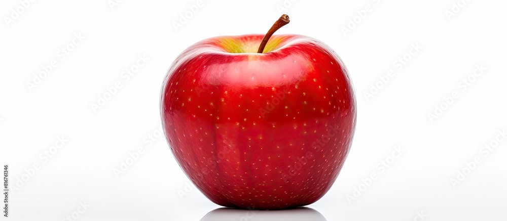 Poster Red apple isolated on white Apple Clipping Path Professional studio macro shooting. copy space available
