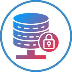 Vector Design Database Lock Icon Style