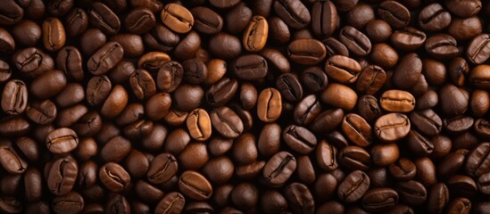 Fototapeta premium coffee beans background. copy space available