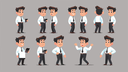 Businessman cartoon character design with different
