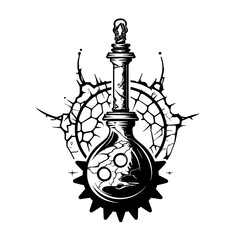 Obraz premium Elixir of Innovation: Unique Logo for Alchemist Artificers in Dungeons & Dragons Adventures! Perfect for Branding, Character Sheets, and Tabletop Alchemy. Brew Your Destiny Today