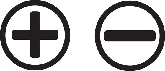 Plus and minus vector icon in modern design style for web site and mobile app.