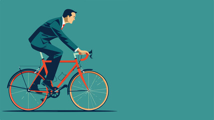 Businessman riding a bicycle vector Vector style vector