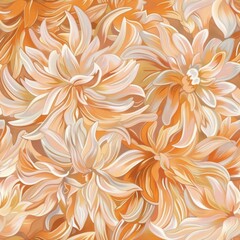 Elegant Orange Floral Pattern for Wallpaper and Fabric Design