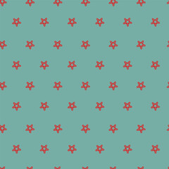 Starfish Seamless Pattern Turquoise Background