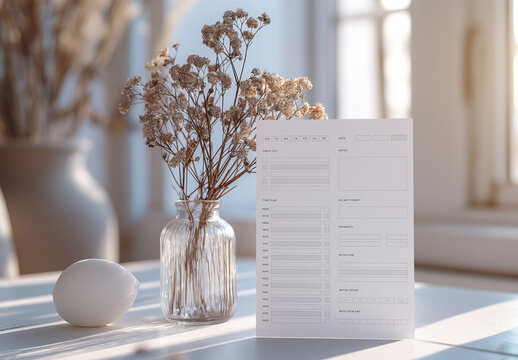 A4 Paper Mockup With Blurred Background, Generative ai