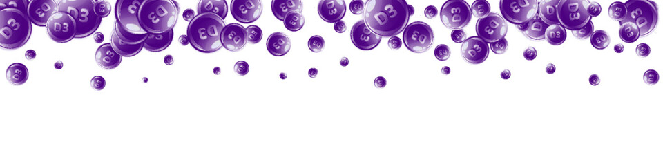 Vitamin D3 round capsules.