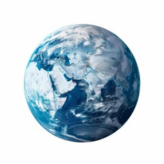 Photo of Earth Globe with Blue Atmosphere Layer ,isolated on white background