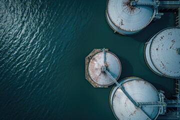 Aerial view of a vast body of water, suitable for travel and nature concepts