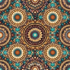 Intricate Mandala Pattern with Vibrant Symmetry and Ornate Details