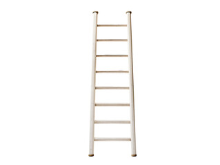 a white ladder with a white background