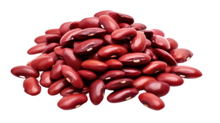 Red beans isolated on transparent png background.
