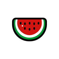 Isolated Watermelon Slice Vector, Ideal for Icon or Logo Designs.