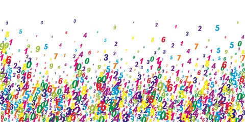 Fototapeta premium School math notebook cover. Colorful childish