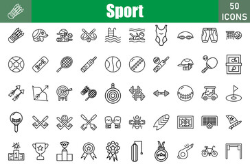 Sport Icons Set. Editable Stroke. Pixel Perfect