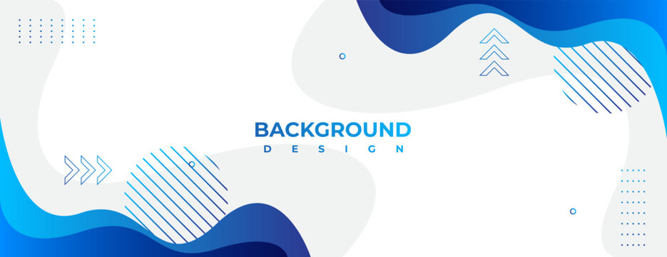 blue geometric background with fluid shapes. great for banner, presentation, poster, web, etc.