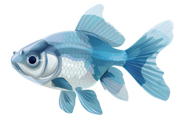 A blue fish with a white belly and a black mouth