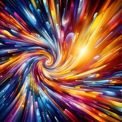 Obraz premium Vibrant Vertex abstract colorful shapes swirling and converging in a radiant display