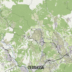 Terrassa, Spain map poster art