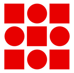 set of red and white cards with flag