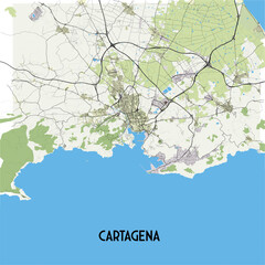 Cartagena, Spain map poster art