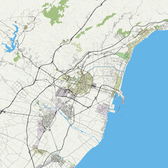 Castell&oacute; de la Plana, Spain map poster art