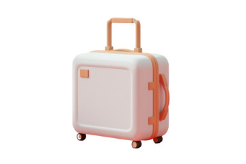Modern white suitcase with orange accents