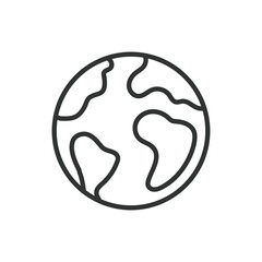 Earth, in line design. Earth, planet, globe, world, nature, environmental, earthy on white background vector. Earth editable stroke icon.