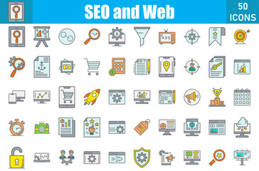 SEO And Web Icons Set. Editable Stroke. Pixel Perfect
