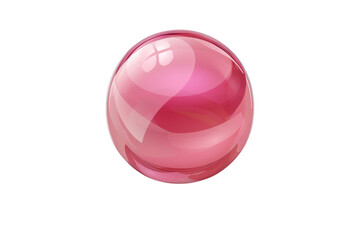 Obraz premium A pink ball with a shiny surface. The ball is round and has a reflective surface. It is placed on a white background