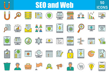 SEO And Web Icons Set. Editable Stroke. Pixel Perfect