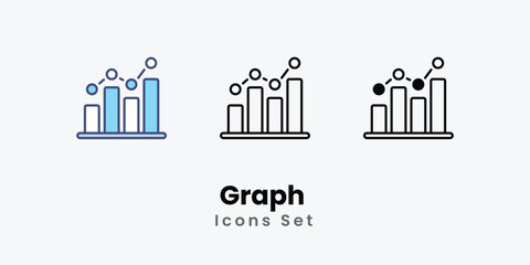 Graph Icons thin line and glyph vector icon stock illustration